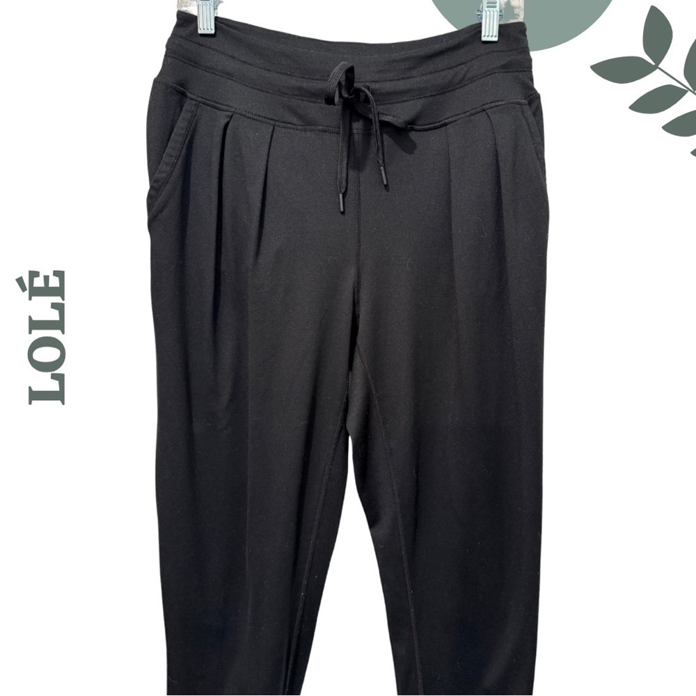 Lole Black Jogger Pants Women’s Medium | High Rise Drawstring - Picture 4 of 7